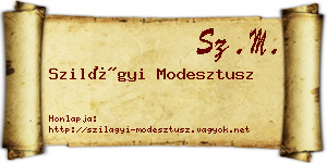 Szilágyi Modesztusz névjegykártya
